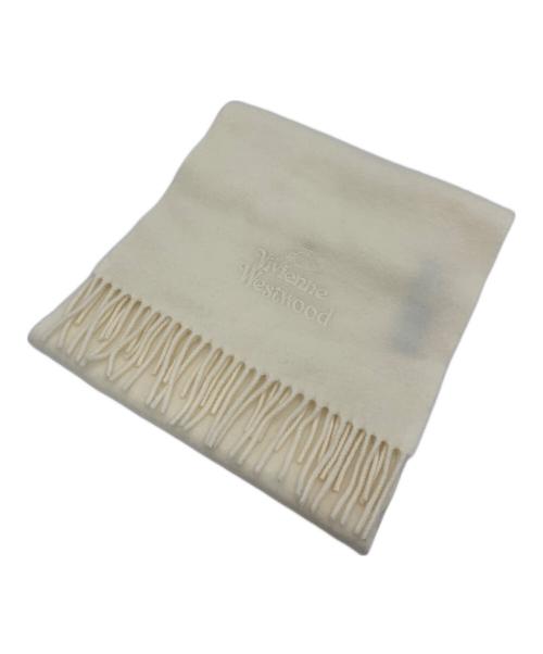 Vivienne Westwood（ヴィヴィアンウエストウッド）Vivienne Westwood (ヴィヴィアンウエストウッド) WOOLマフラー ホワイトの古着・服飾アイテム