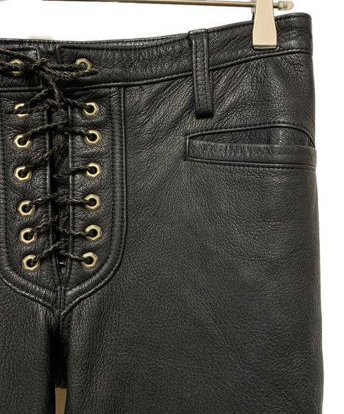 Roen（ロエン）Roen (ロエン) レースアップフレアパンツ ブラック サイズ:46の古着・服飾アイテム