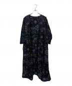 plantationプランテーション）の古着「S エンブロJQ ワンピース」｜ネイビー×ブラック