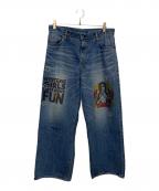 Hysteric Glamourヒステリックグラマー）の古着「WOMAN BANANA ワイドデニムパンツ」｜インディゴ