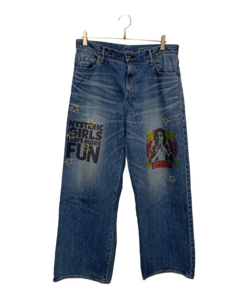 Hysteric Glamour（ヒステリックグラマー）Hysteric Glamour (ヒステリックグラマー) WOMAN BANANA ワイドデニムパンツ インディゴ サイズ:28inchの古着・服飾アイテム