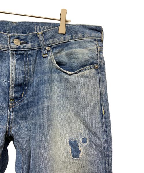 Hysteric Glamour（ヒステリックグラマー）Hysteric Glamour (ヒステリックグラマー) SLASH TYPE LOGO スリムストレートデニムパンツ インディゴ サイズ:32inchの古着・服飾アイテム