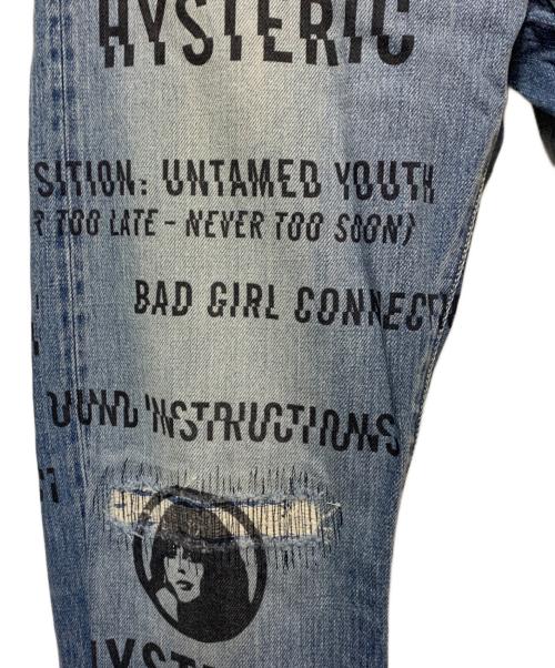 Hysteric Glamour（ヒステリックグラマー）Hysteric Glamour (ヒステリックグラマー) SLASH TYPE LOGO スリムストレートデニムパンツ インディゴ サイズ:32inchの古着・服飾アイテム