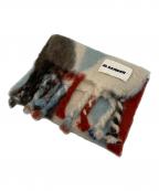 JIL SANDERジルサンダー）の古着「ウールモヘア フリンジ マフラー」｜オレンジ×ベージュ×ブラウン