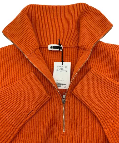 H BEAUTY&YOUTH（エイチ ビューティー&ユース）H BEAUTY&YOUTH (エイチ ビューティー&ユース) フレンチメリノ ハーフジップ畦プルオーバー オレンジ サイズ:L 未使用品の古着・服飾アイテム