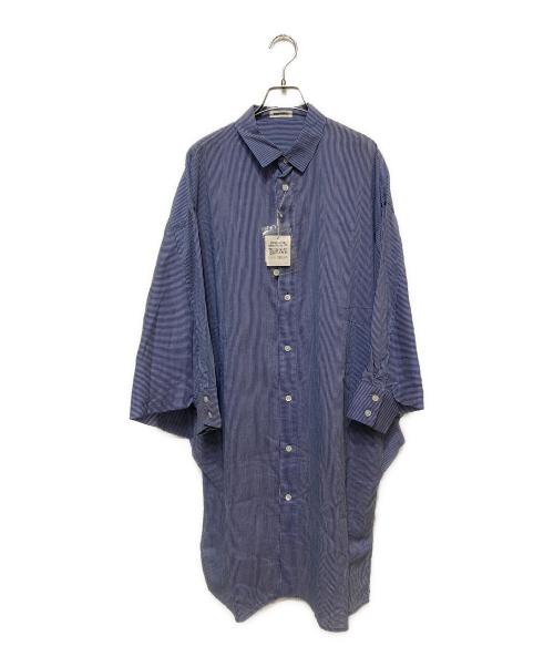 plantation（プランテーション）Plantation (プランテーション) LUXEストライプワンピース ブルー サイズ:M 未使用品の古着・服飾アイテム