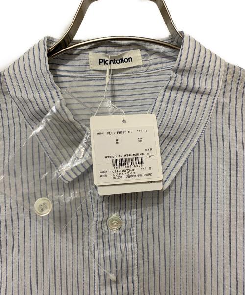 plantation（プランテーション）Plantation (プランテーション) LUXEストライプワンピース ホワイト サイズ:M 未使用品の古着・服飾アイテム