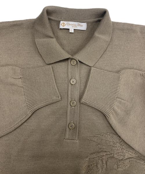 Christian Dior Sports（クリスチャン ディオールスポーツ）Christian Dior Sports (クリスチャン ディオールスポーツ) ニットポロシャツ ベージュ サイズ:Lの古着・服飾アイテム
