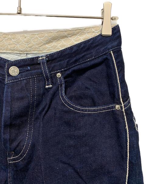 mina perhonen（ミナ ペルホネン）mina perhonen (ミナ ペルホネン)  always リネン混 テーパード デニム  インディゴ サイズ:38の古着・服飾アイテム