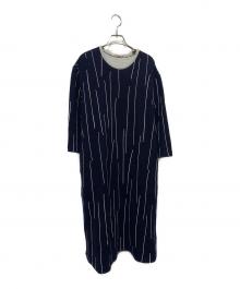 mina perhonen（ミナ ペルホネン）の古着「rain carvigニットワンピース」｜ネイビー