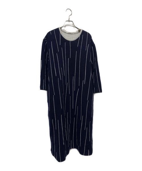 mina perhonen（ミナ ペルホネン）mina perhonen (ミナ ペルホネン) rain carvigニットワンピース ネイビー サイズ:38の古着・服飾アイテム