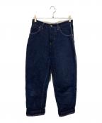 mina perhonenミナ ペルホネン）の古着「always  ボタンフライ デニムパンツ」｜インディゴ