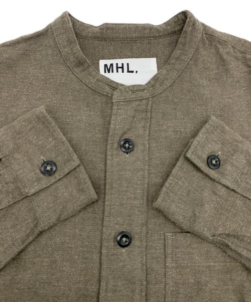 MHL（エムエイチエル）MHL (エムエイチエル) ノーカラーシャツ グリーン サイズ:Sの古着・服飾アイテム
