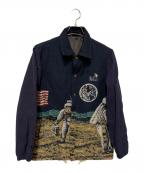 go slow caravanゴースローキャラバン）の古着「ゴブラン月面柄コーチJK」｜ネイビー