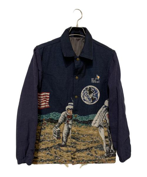 go slow caravan（ゴースローキャラバン）go slow caravan (ゴースローキャラバン) ゴブラン月面柄コーチJK ネイビー サイズ:3の古着・服飾アイテム