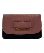 MIU MIUミュウミュウ）の古着「カードケース」｜ピンク×ブラック