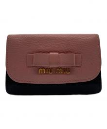 MIU MIU（ミュウミュウ）の古着「カードケース」｜ピンク×ブラック