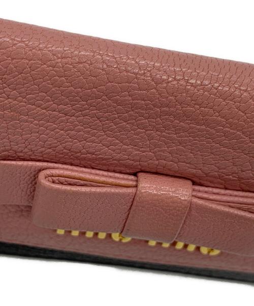 MIU MIU（ミュウミュウ）MIU MIU (ミュウミュウ) カードケース ピンク×ブラックの古着・服飾アイテム