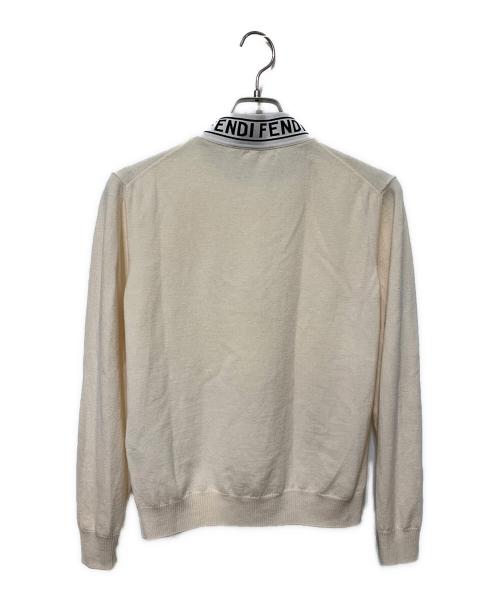 FENDI（フェンディ）FENDI (フェンディ) FFロゴジャガードネックニット アイボリー サイズ:48の古着・服飾アイテム