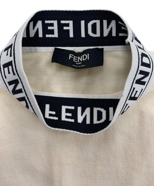 FENDI（フェンディ）FENDI (フェンディ) FFロゴジャガードネックニット アイボリー サイズ:48の古着・服飾アイテム