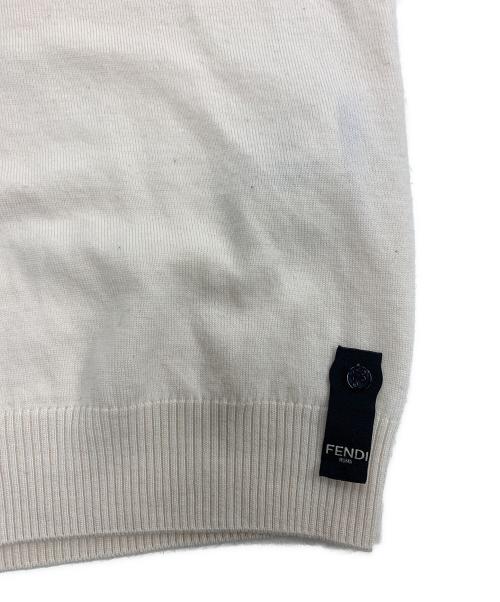 FENDI（フェンディ）FENDI (フェンディ) FFロゴジャガードネックニット アイボリー サイズ:48の古着・服飾アイテム