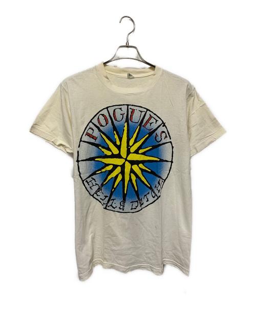 THE POGUES（ザ・ポーグス）THE POGUES (ザ・ポーグス) Vintage Band Tシャツ アイボリー×ブルー サイズ:Lの古着・服飾アイテム