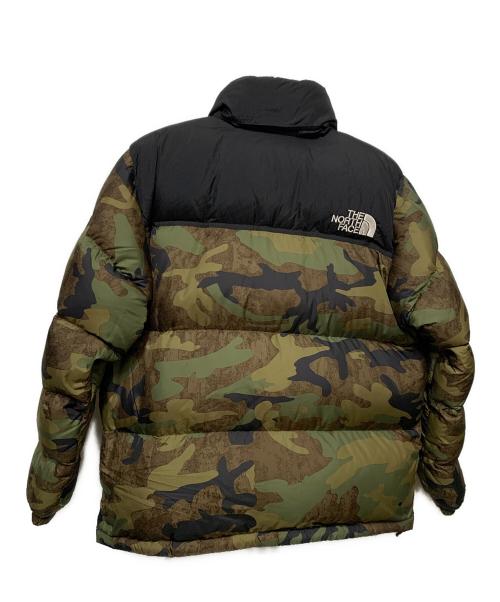 THE NORTH FACE（ザ ノース フェイス）THE NORTH FACE (ザ ノース フェイス) Novelty Nuptse Jacket  グリーン×ブラウン サイズ:Lの古着・服飾アイテム
