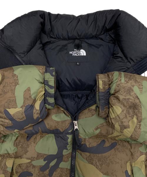 THE NORTH FACE（ザ ノース フェイス）THE NORTH FACE (ザ ノース フェイス) Novelty Nuptse Jacket  グリーン×ブラウン サイズ:Lの古着・服飾アイテム
