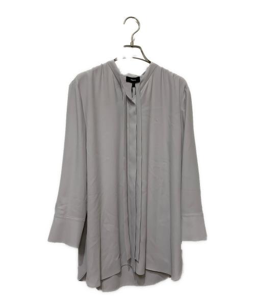 theory（セオリー）theory (セオリー) PRIME GGT TIE Blouse グレー サイズ:L 未使用品の古着・服飾アイテム