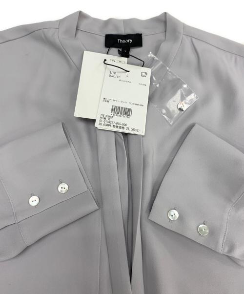 theory（セオリー）theory (セオリー) PRIME GGT TIE Blouse グレー サイズ:L 未使用品の古着・服飾アイテム
