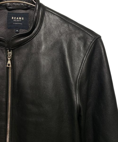 BEAMS HEART（ビームスハート）BEAMS HEART (ビームスハート) リアルレザーライダースジャケット ブラック サイズ:Mの古着・服飾アイテム