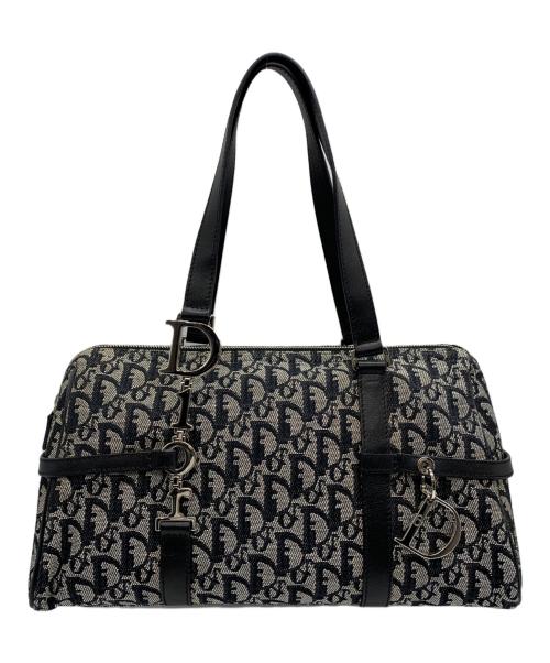 Christian Dior（クリスチャン ディオール）Christian Dior (クリスチャン ディオール) トロッター トートバッグ グレー×ブルーの古着・服飾アイテム