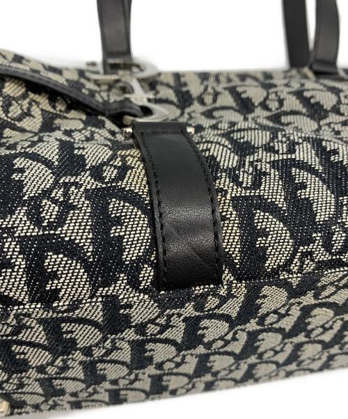 Christian Dior（クリスチャン ディオール）Christian Dior (クリスチャン ディオール) トロッター トートバッグ グレー×ブルーの古着・服飾アイテム