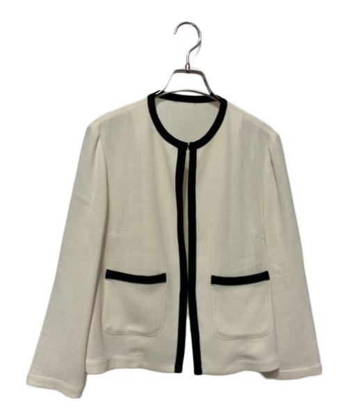 BALLSEY（ボールジィ）BALLSEY (ボールジィ) ノーカラージャケット ホワイト サイズ:36の古着・服飾アイテム