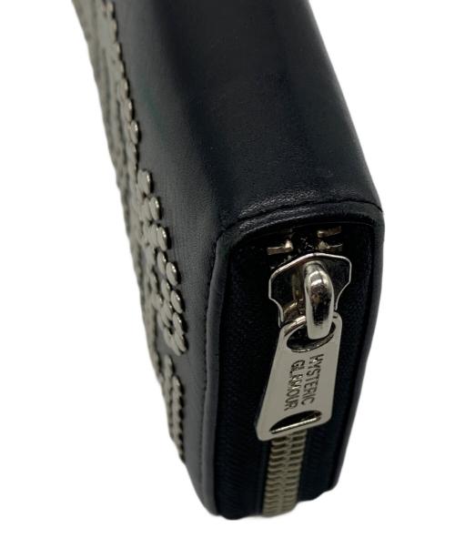 Hysteric Glamour（ヒステリックグラマー）Hysteric Glamour (ヒステリックグラマー)  ロゴ スタッズ ロング ウォレット ブラックの古着・服飾アイテム