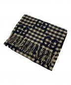 GUCCIグッチ）の古着「GG ウールジャカード スカーフ」｜ネイビー×ベージュ