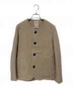 DANTONダントン）の古着「ウールモッサノーカラージャケット」｜ベージュ
