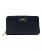 Salvatore Ferragamoサルヴァトーレ フェラガモ）の古着「ダブルガンチーニ  ラウンドファスナー財布」｜ブラック