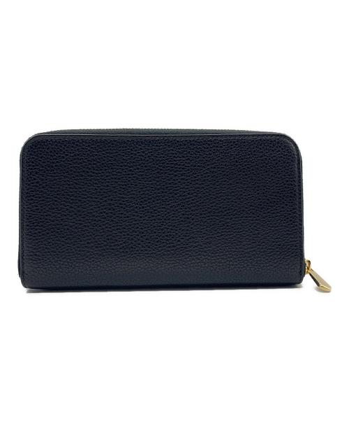 Salvatore Ferragamo（サルヴァトーレ フェラガモ）Salvatore Ferragamo (サルヴァトーレ フェラガモ) ダブルガンチーニ  ラウンドファスナー財布 ブラックの古着・服飾アイテム