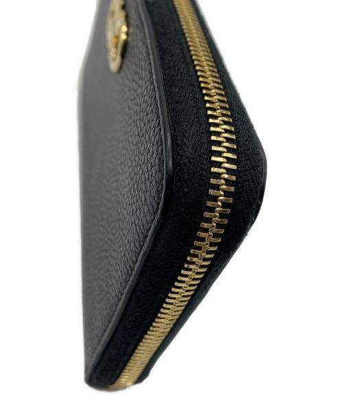 Salvatore Ferragamo（サルヴァトーレ フェラガモ）Salvatore Ferragamo (サルヴァトーレ フェラガモ) ダブルガンチーニ  ラウンドファスナー財布 ブラックの古着・服飾アイテム