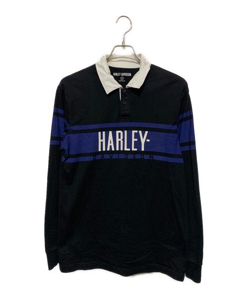 HARLEY-DAVIDSON（ハーレーダビッドソン）HARLEY-DAVIDSON (ハーレーダビッドソン) ラガーシャツ ブラック サイズ:Sの古着・服飾アイテム