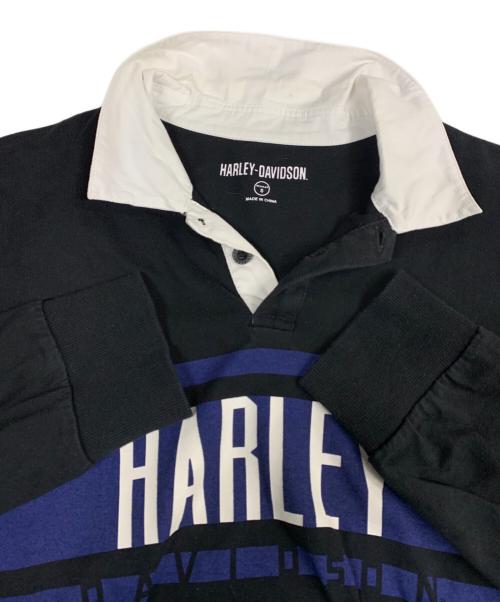 HARLEY-DAVIDSON（ハーレーダビッドソン）HARLEY-DAVIDSON (ハーレーダビッドソン) ラガーシャツ ブラック サイズ:Sの古着・服飾アイテム