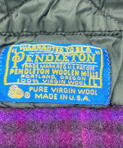 PENDLETON（ペンドルトン）PENDLETON (ペンドルトン) ウールシャツ パープル サイズ:Lの古着・服飾アイテム