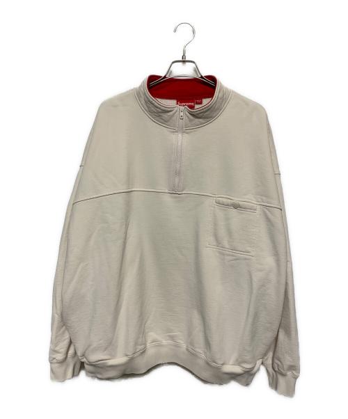 SUPREME（シュプリーム）SUPREME (シュプリーム) Washed Half Zip Pullover アイボリー×レッド サイズ:XXLの古着・服飾アイテム