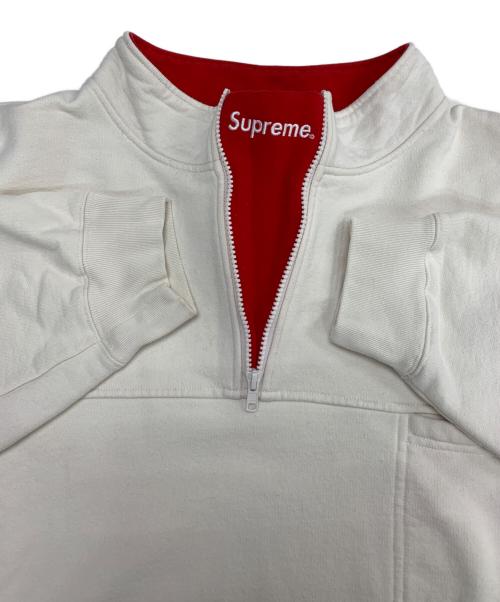 SUPREME（シュプリーム）SUPREME (シュプリーム) Washed Half Zip Pullover アイボリー×レッド サイズ:XXLの古着・服飾アイテム