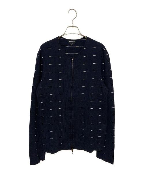 GIORGIO ARMANI（ジョルジョアルマーニ）GIORGIO ARMANI (ジョルジョアルマーニ) ジップジャケット ネイビー サイズ:48の古着・服飾アイテム