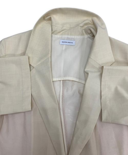 MAISON SPECIAL（メゾンスペシャル）MAISON SPECIAL (メゾンスペシャル) シアーコンビジャケット アイボリー サイズ:Fの古着・服飾アイテム