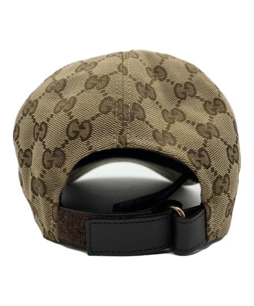 GUCCI（グッチ）GUCCI (グッチ) GGキャンパス ベースボールキャップ ブラウン サイズ:L 59㎝の古着・服飾アイテム