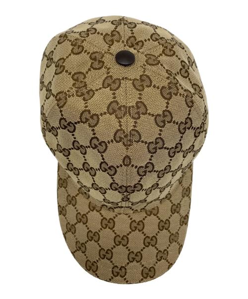 GUCCI（グッチ）GUCCI (グッチ) GGキャンパス ベースボールキャップ ブラウン サイズ:L 59㎝の古着・服飾アイテム