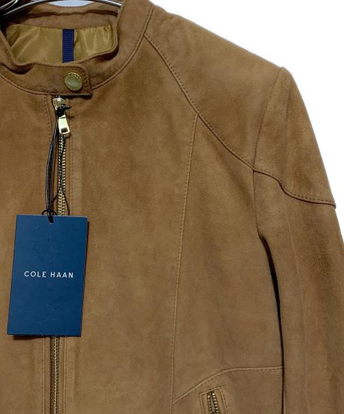COLE HAAN（コールハーン）COLE HAAN (コールハーン) スウェードレザー モト ジャケット ヘーゼルナッツ サイズ:S/P 未使用品の古着・服飾アイテム